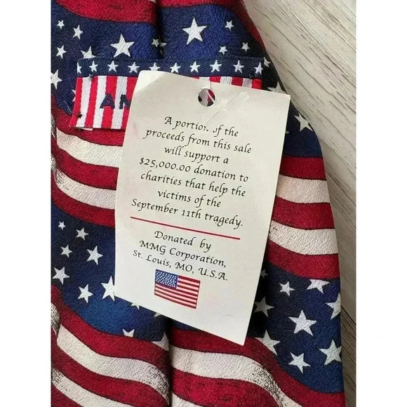 UNBRANDED | Men's Waving American Flag Patriotic Made in America Neck Tie | NWT - Picture 5 of 6
